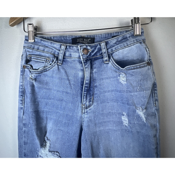 Judy Blue Jeans 3 / 26 JB82281-JSMD Boyfriend Fit Stretch Distressed Denim - Picture 3 of 12